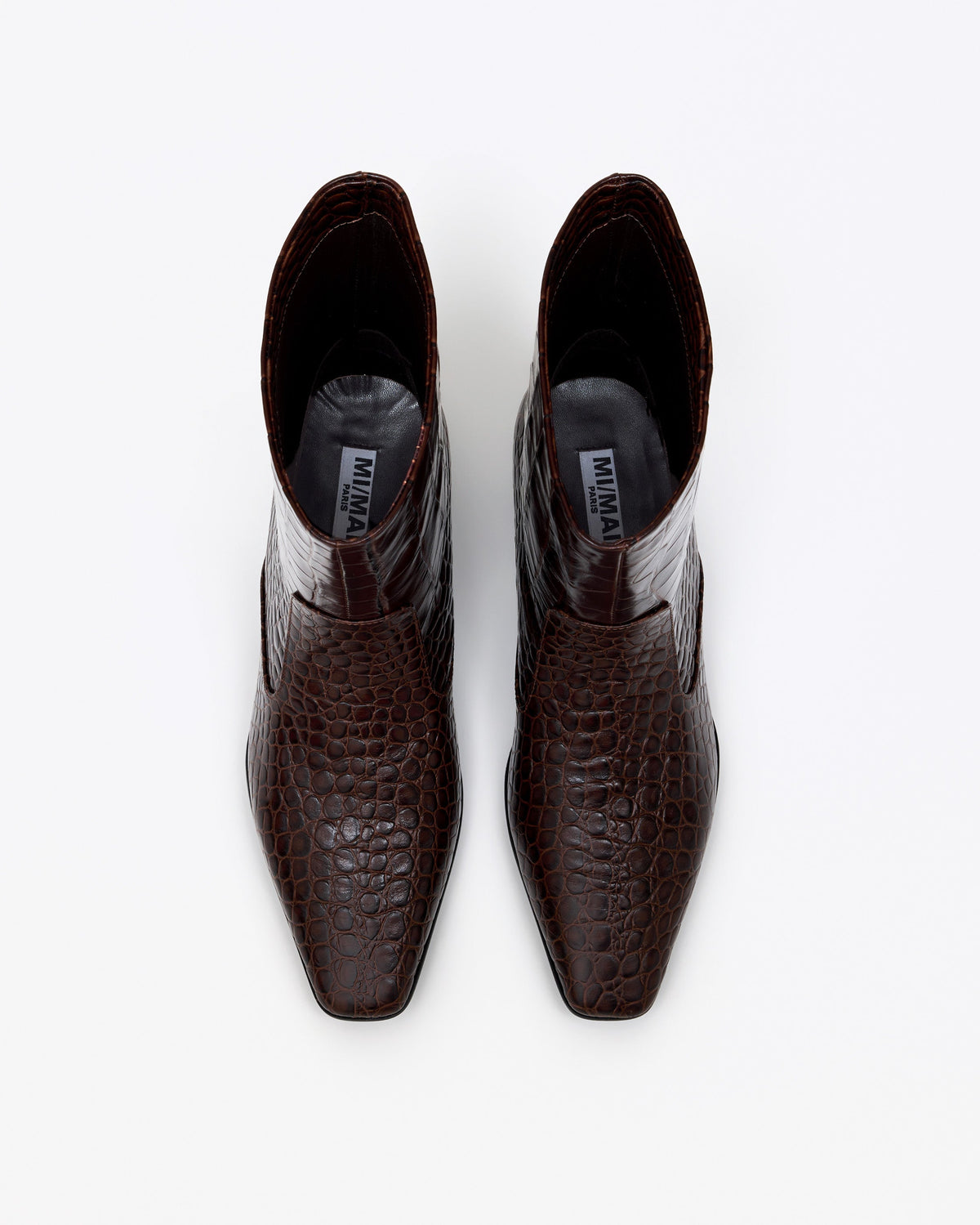 Tamy Croc-Effect Ankle Boots Chocolate – Mi/Mai