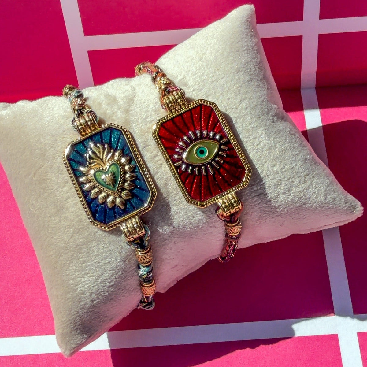 Hazel Glory Tarot Bracelet in blue and red
