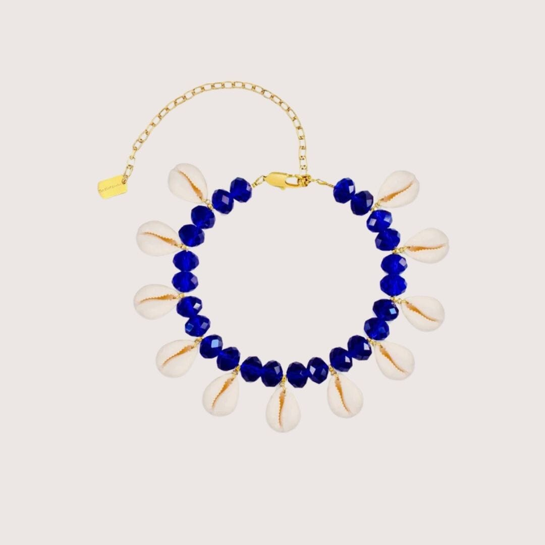 BLUE & SHELL NECKLACE