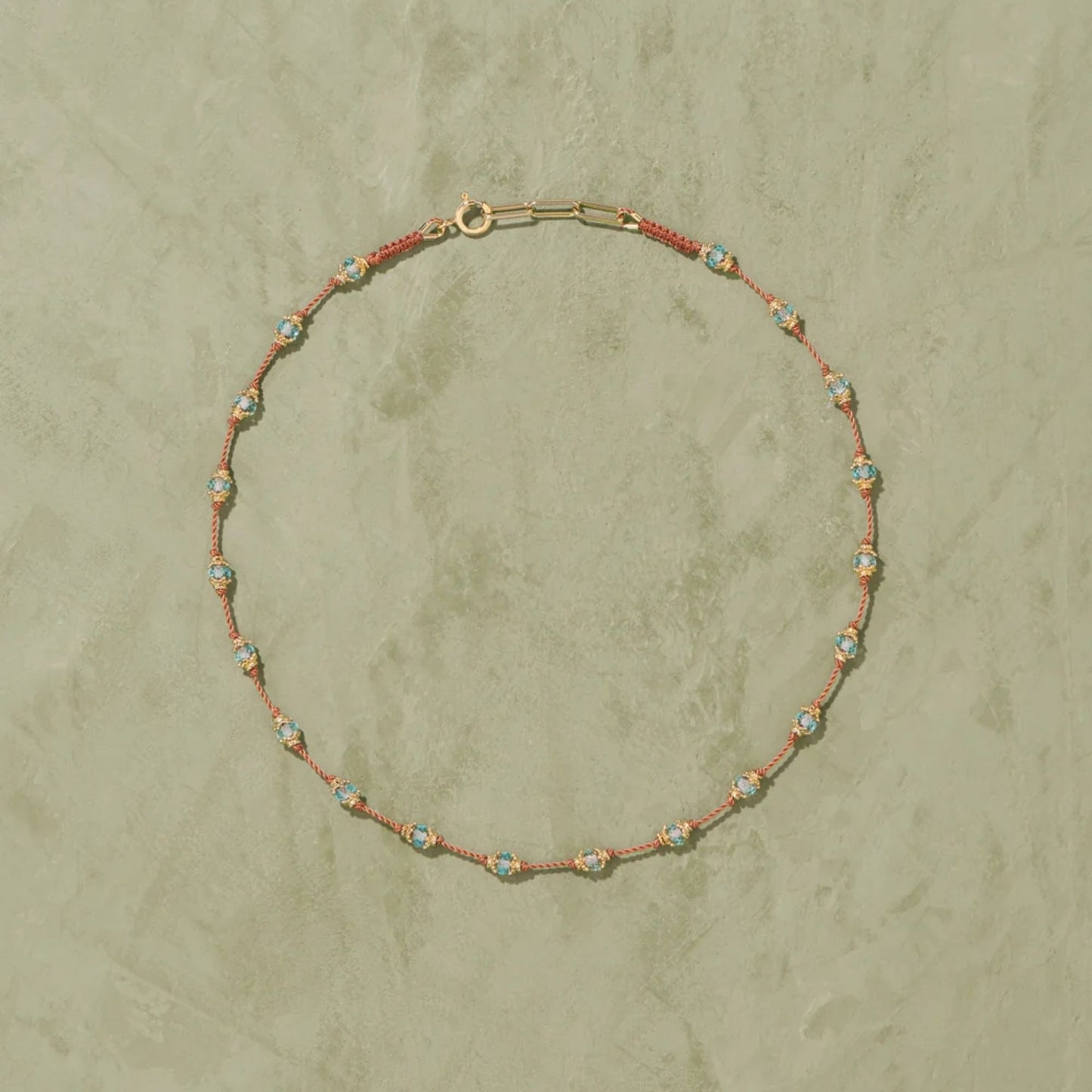 Peony Necklace Blue Topaze