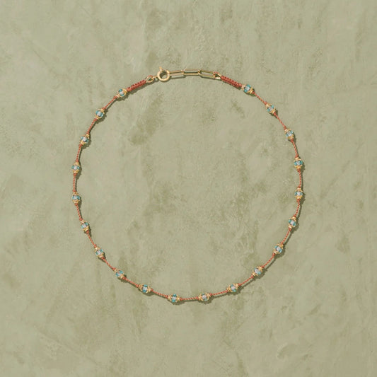 PEONY NECKLACE BLUE TOPAZE