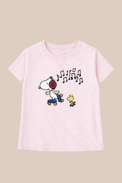 SNOOPY MUSICAL T-SHIRT BABY PINK