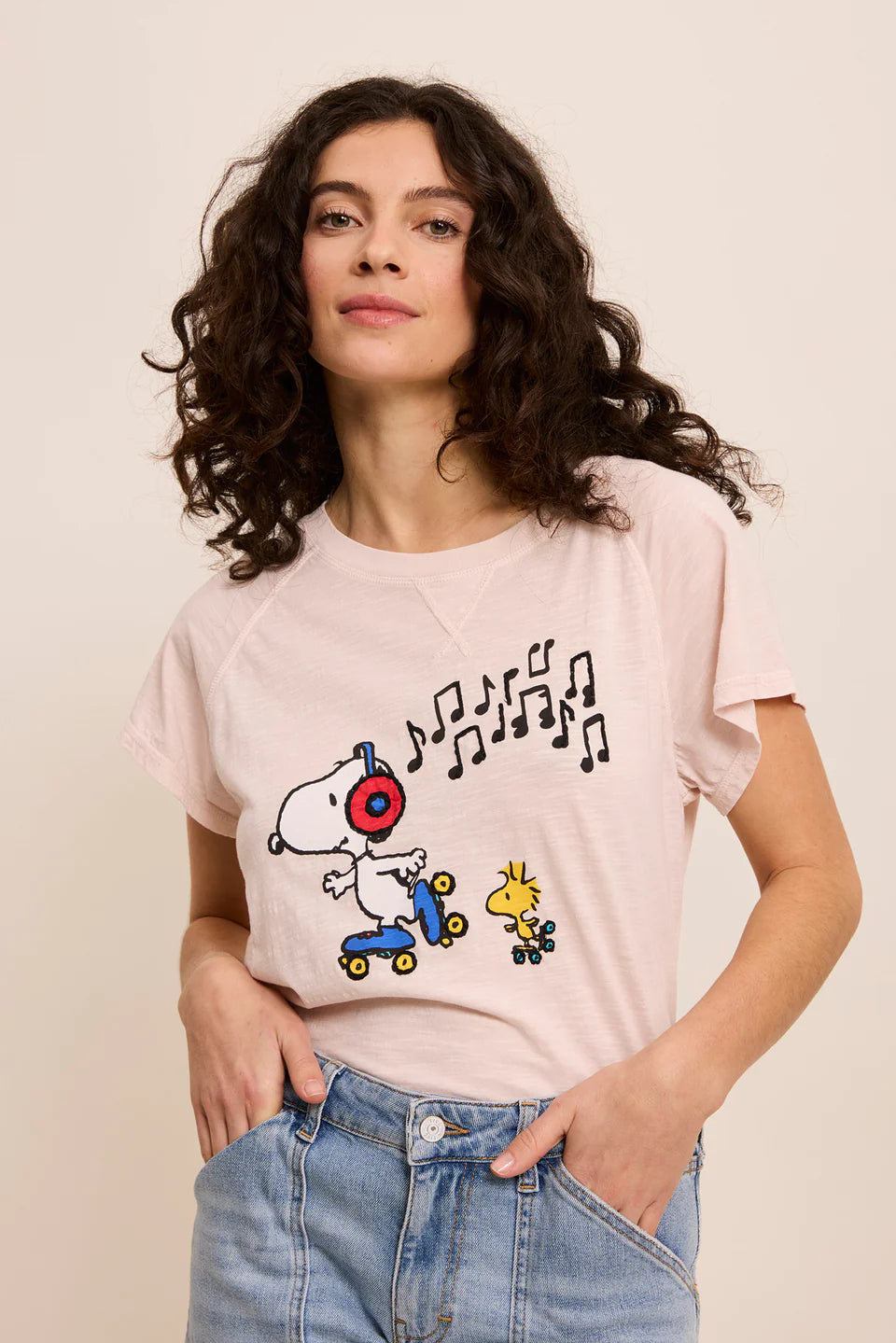 SNOOPY MUSICAL T-SHIRT BABY PINK