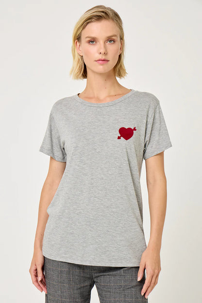HEART T-SHIRT GREY