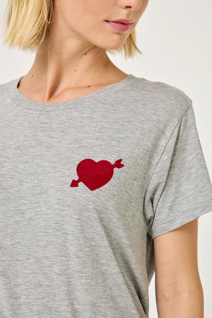 HEART T-SHIRT GREY
