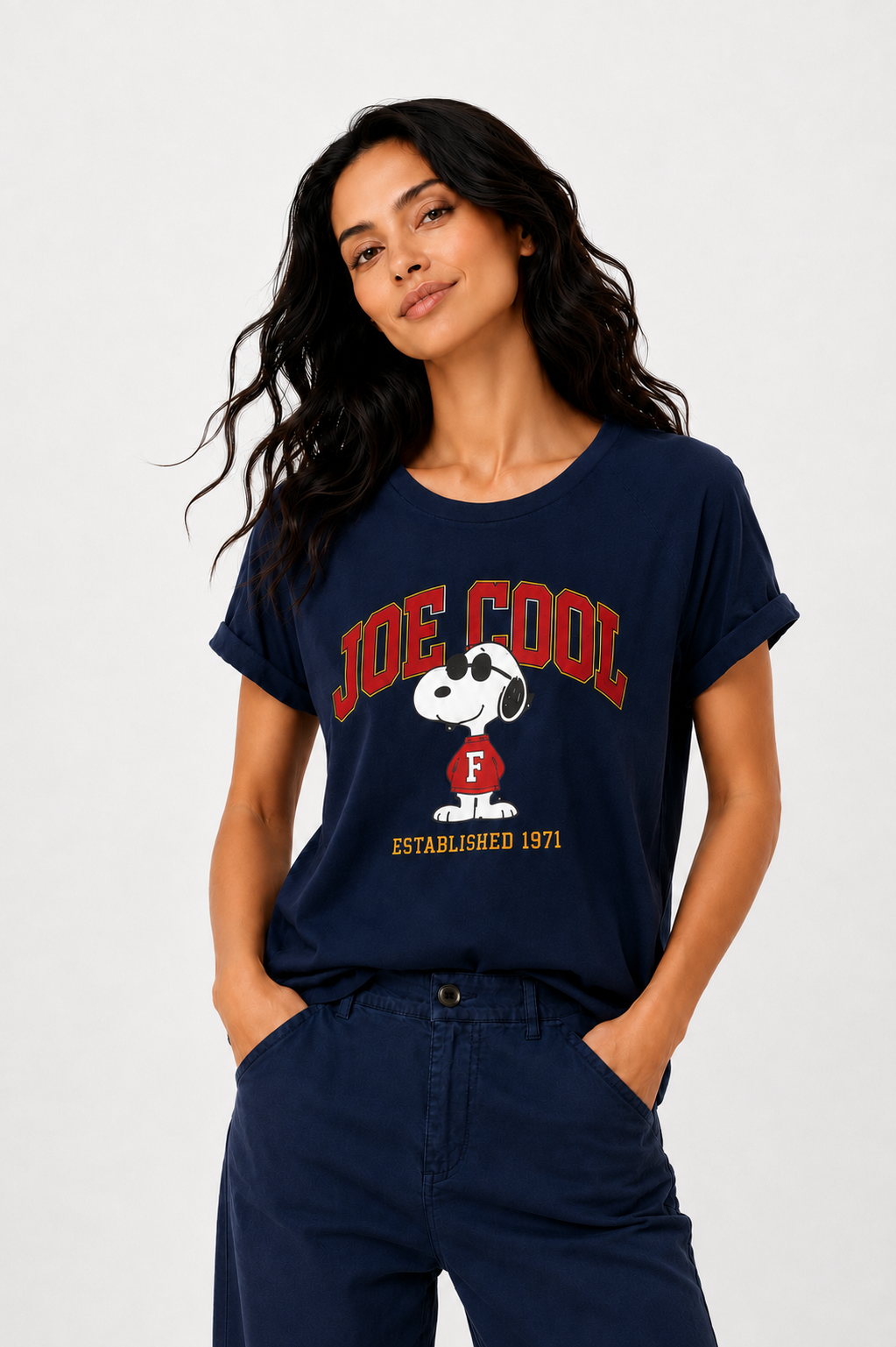 Snoopy Joe Cool T-Shirt Navy – FIVE