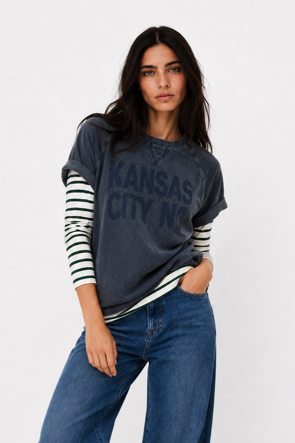 Kansas T-Shirt Navy – FIVE
