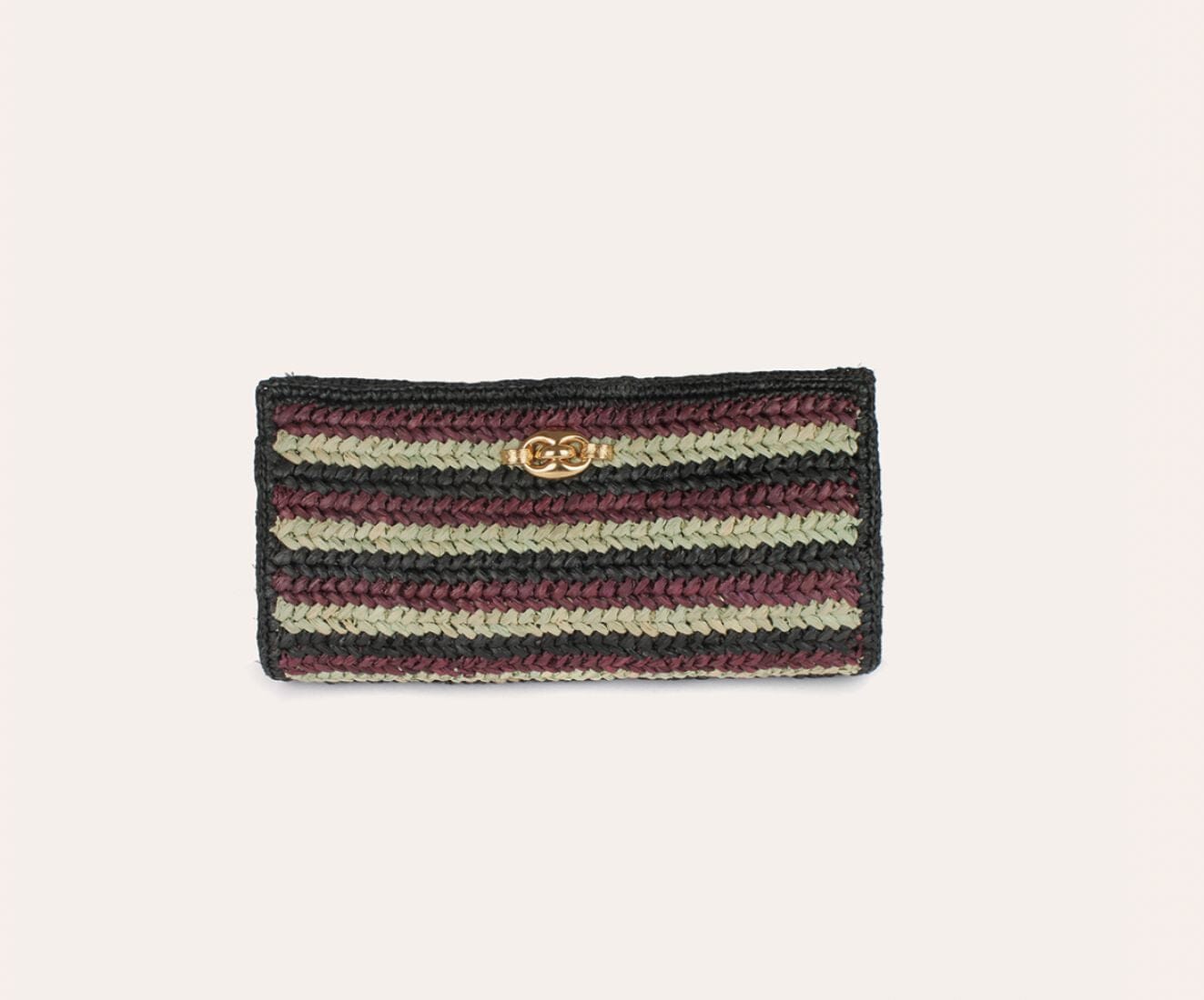 UPTOWN RAFFIA CLUTCH BLACK