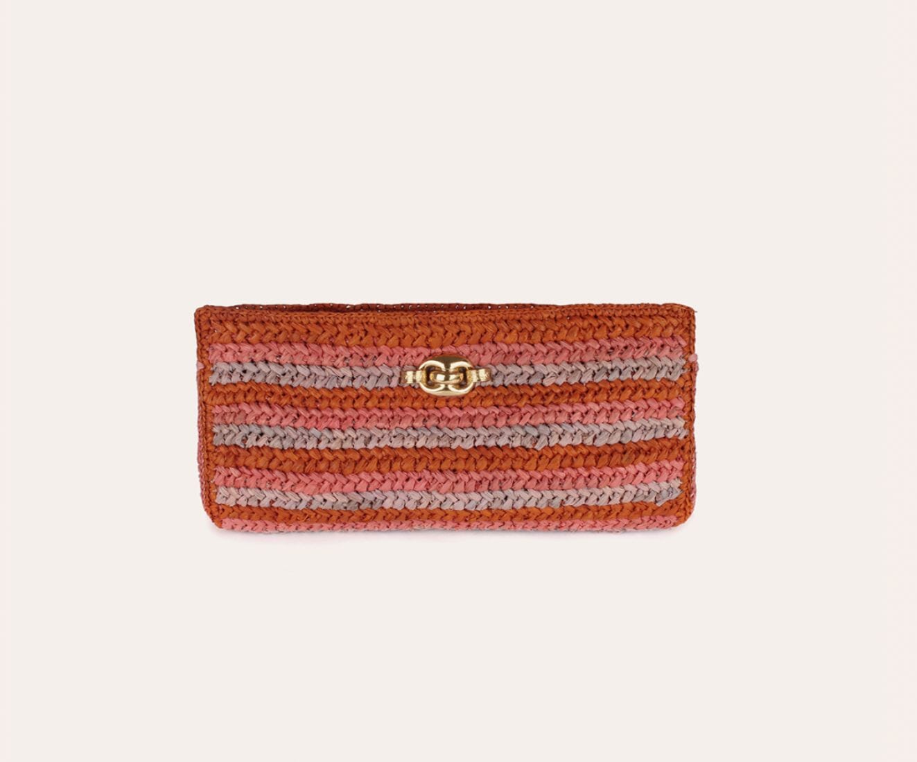 UPTOWN RAFFIA CLUTCH RUST