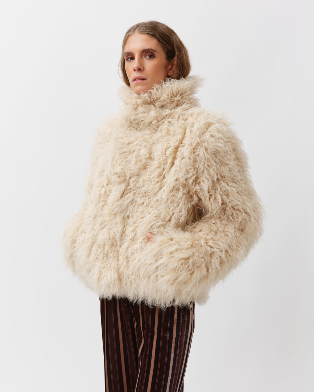 Vado Shearling Jacket Ecru – Diega