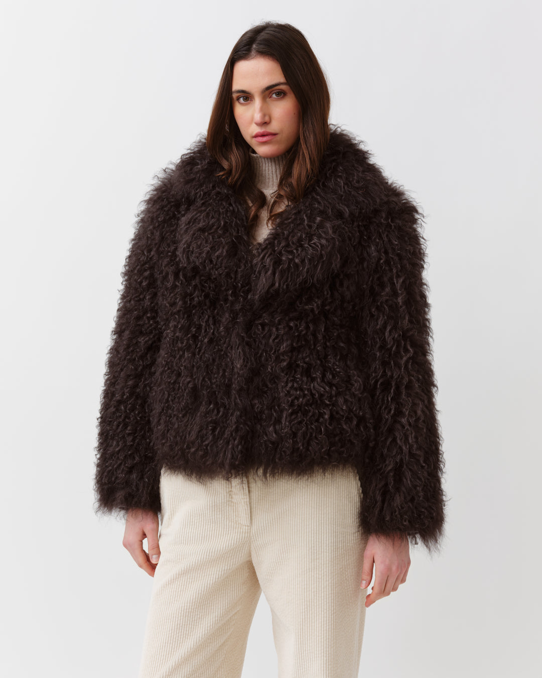 Vado Shearling Jacket Chocolate – Diega