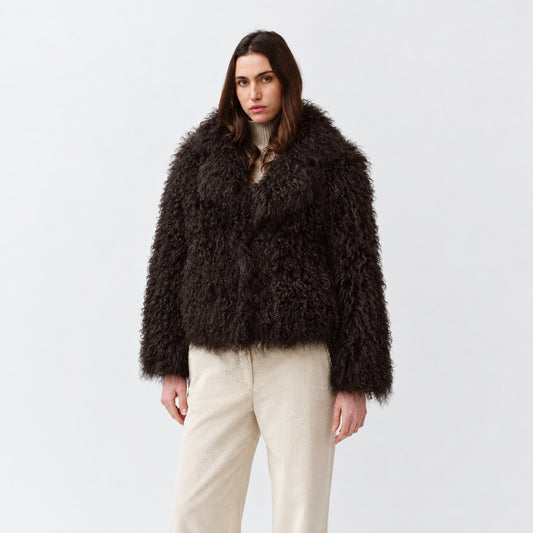 Vado Shearling Jacket Chocolate – Diega
