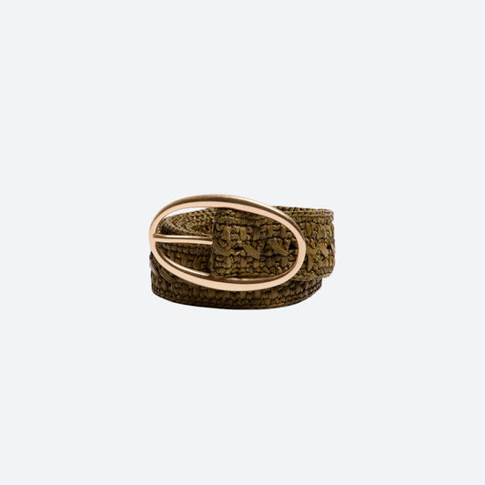 Raffia Belt 35mm Khaki