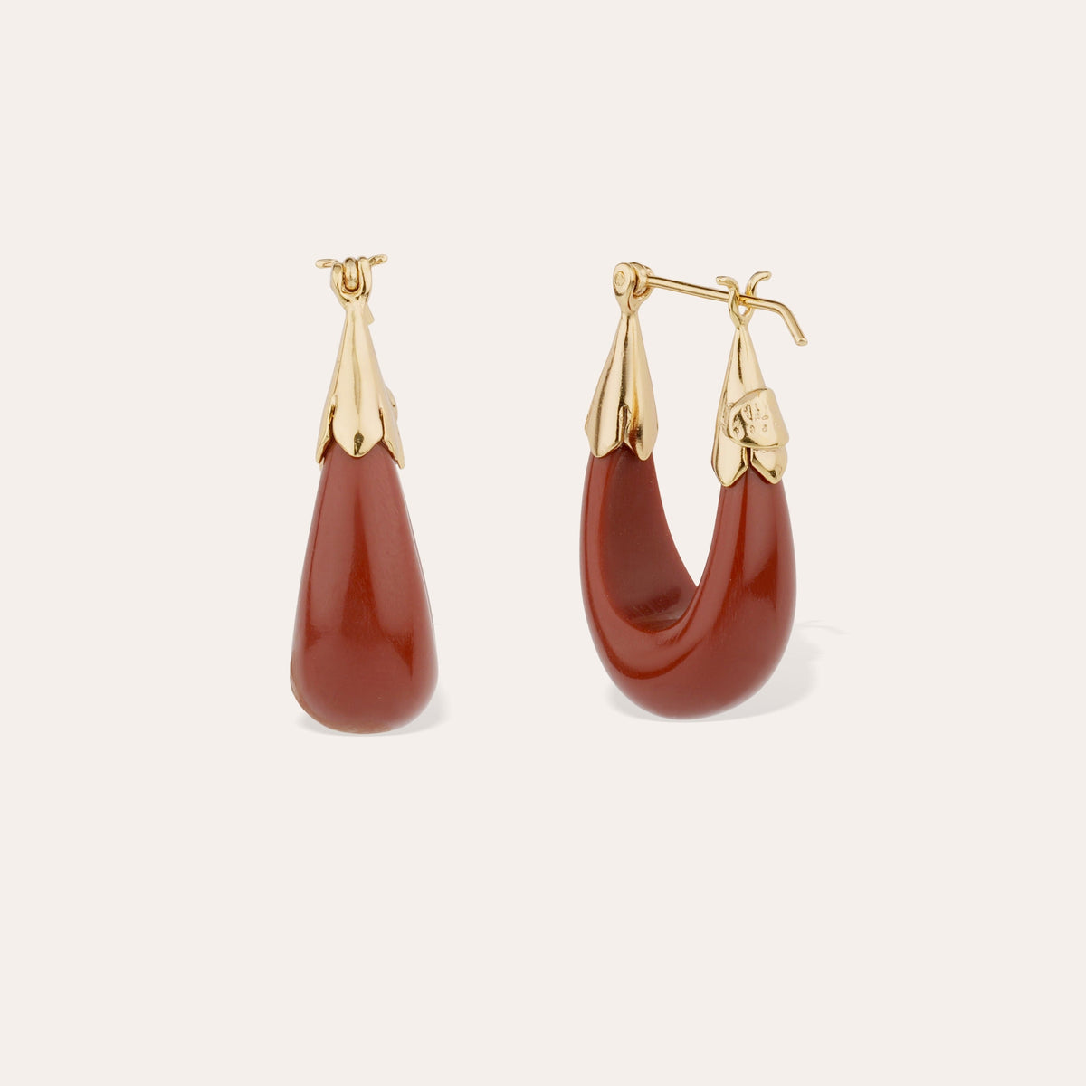 Ecume Small Earrings Red Ochre