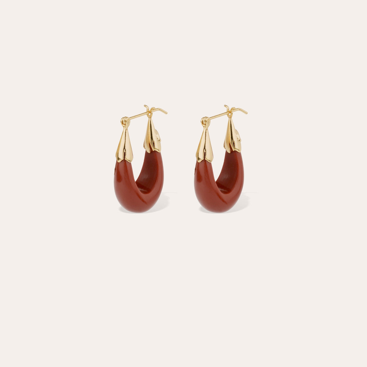 Ecume Small Earrings Red Ochre