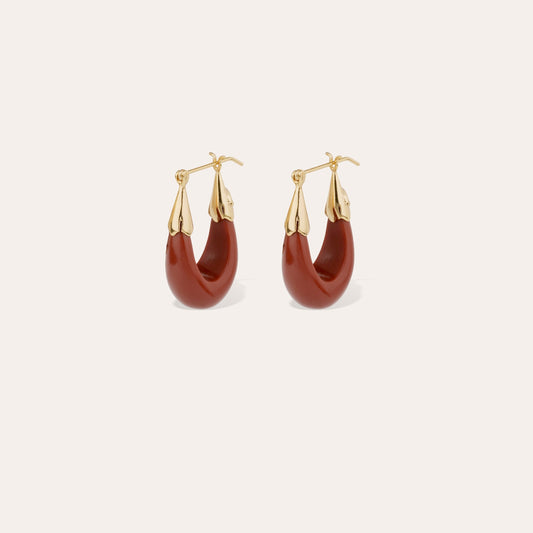 Ecume Small Earrings Red Ochre