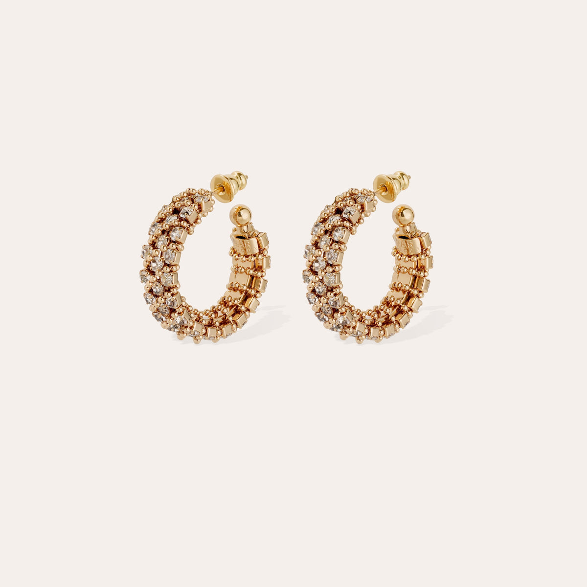 Izilda Mini Hoop Earrings Rhinestones