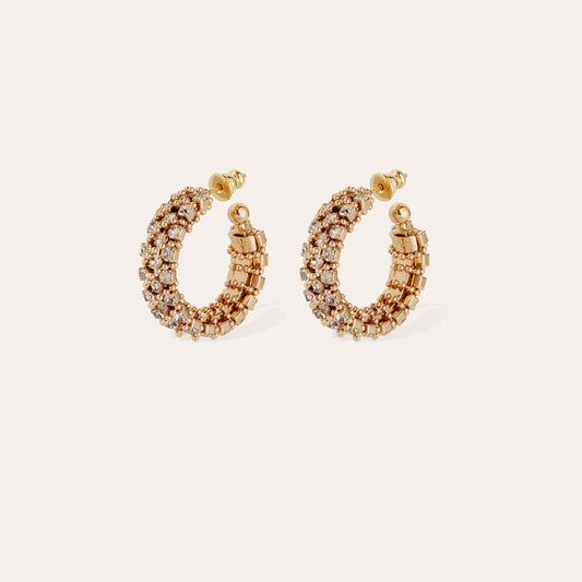 Izilda Mini Hoop Earrings Rhinestones