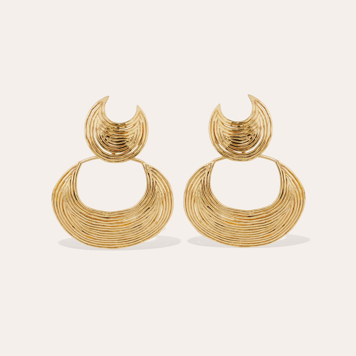 Luna Wave Gold Earrings