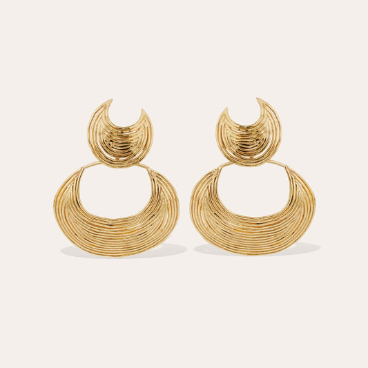 Luna Wave Gold Earrings