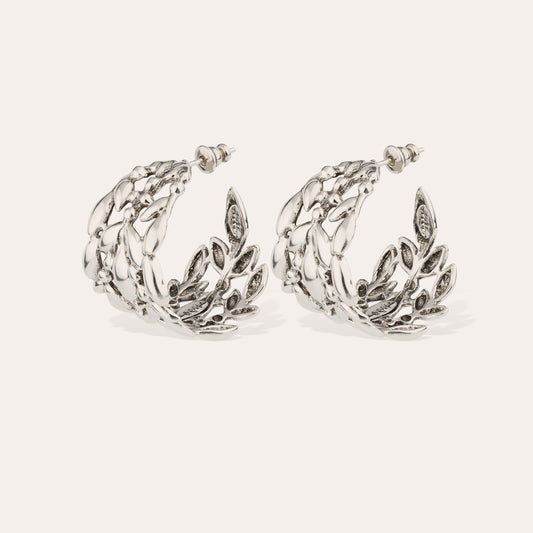 Olea Hoops Small Silver Earrings