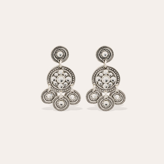 Sequin 2 Silver Earrings