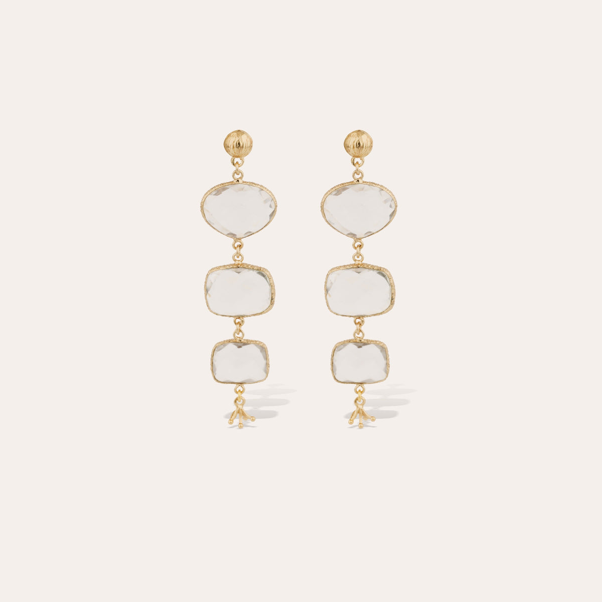 Silene 3 Gold Earrings Crystal