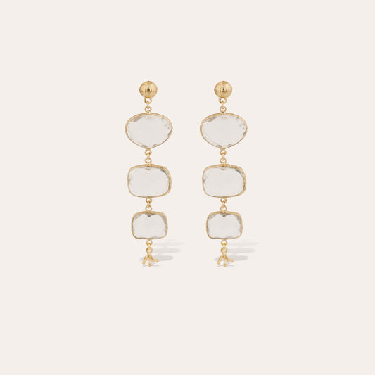 Silene 3 Gold Earrings Crystal