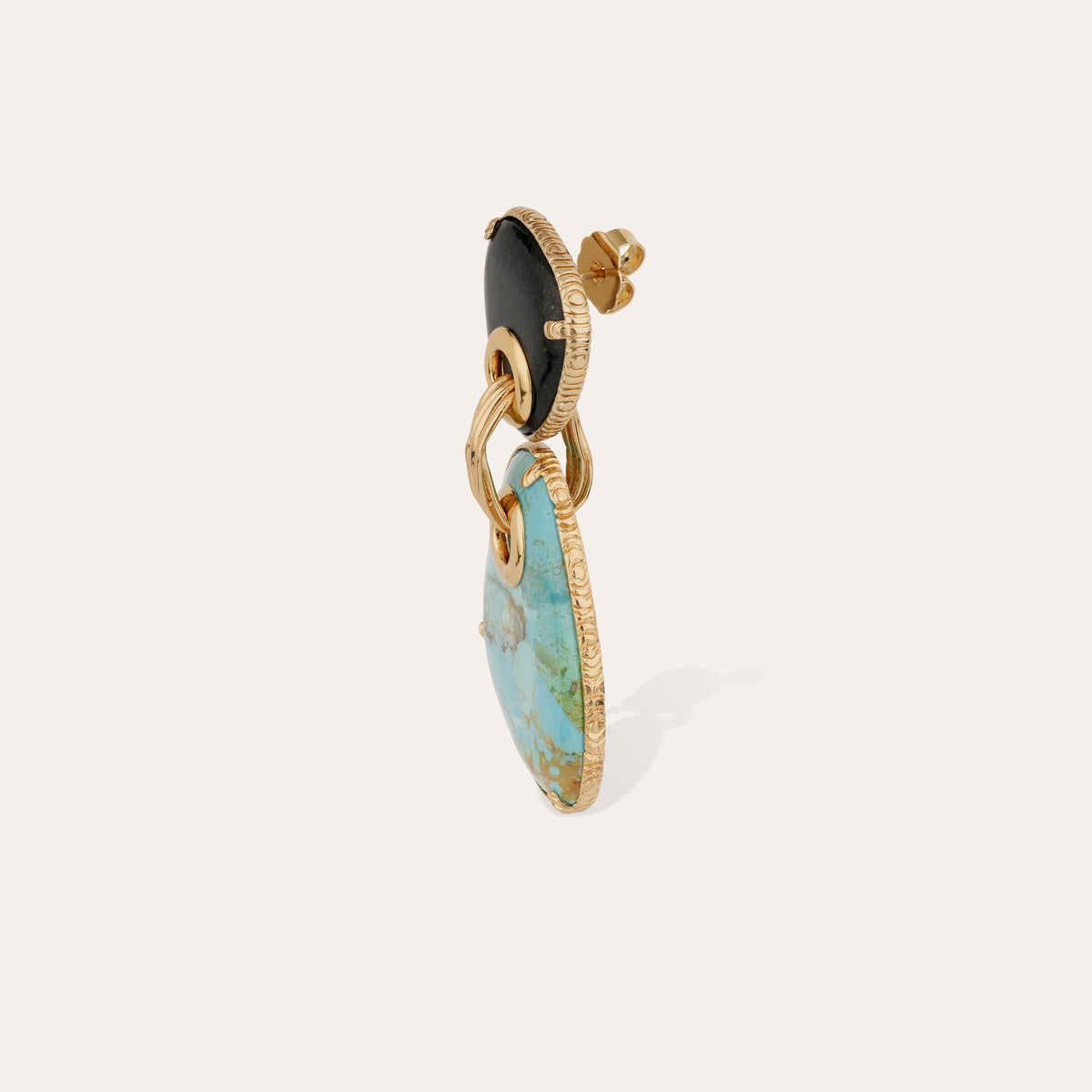 Silia Large Earrings Turquoise & Onyx