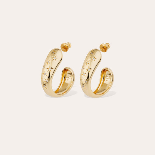 Saint Germain Comete Hoop Earrings Rhinestones