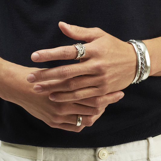 Jonc Wide Bangle Silver