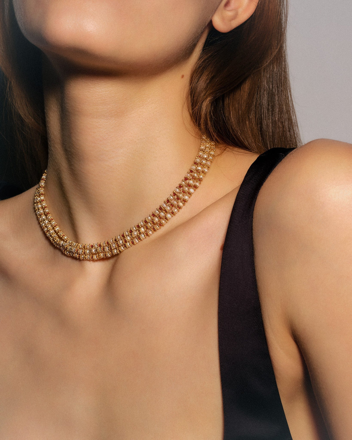 Kamala Necklace Red & Freshwater Pearls – Tityaravy
