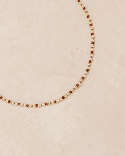 KRAVAT NECKLACE GARNETS