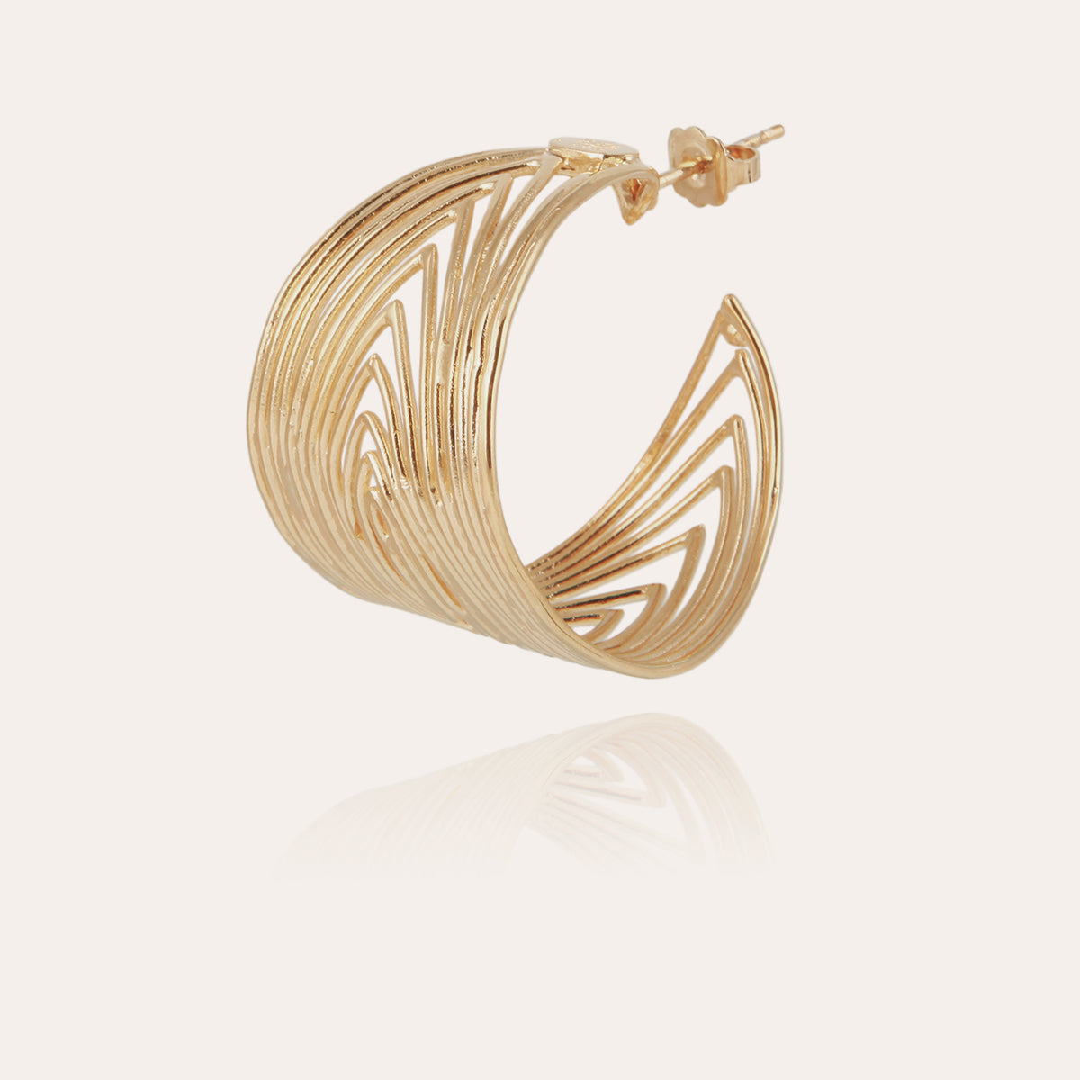 Wave Hoop Earrings Gold