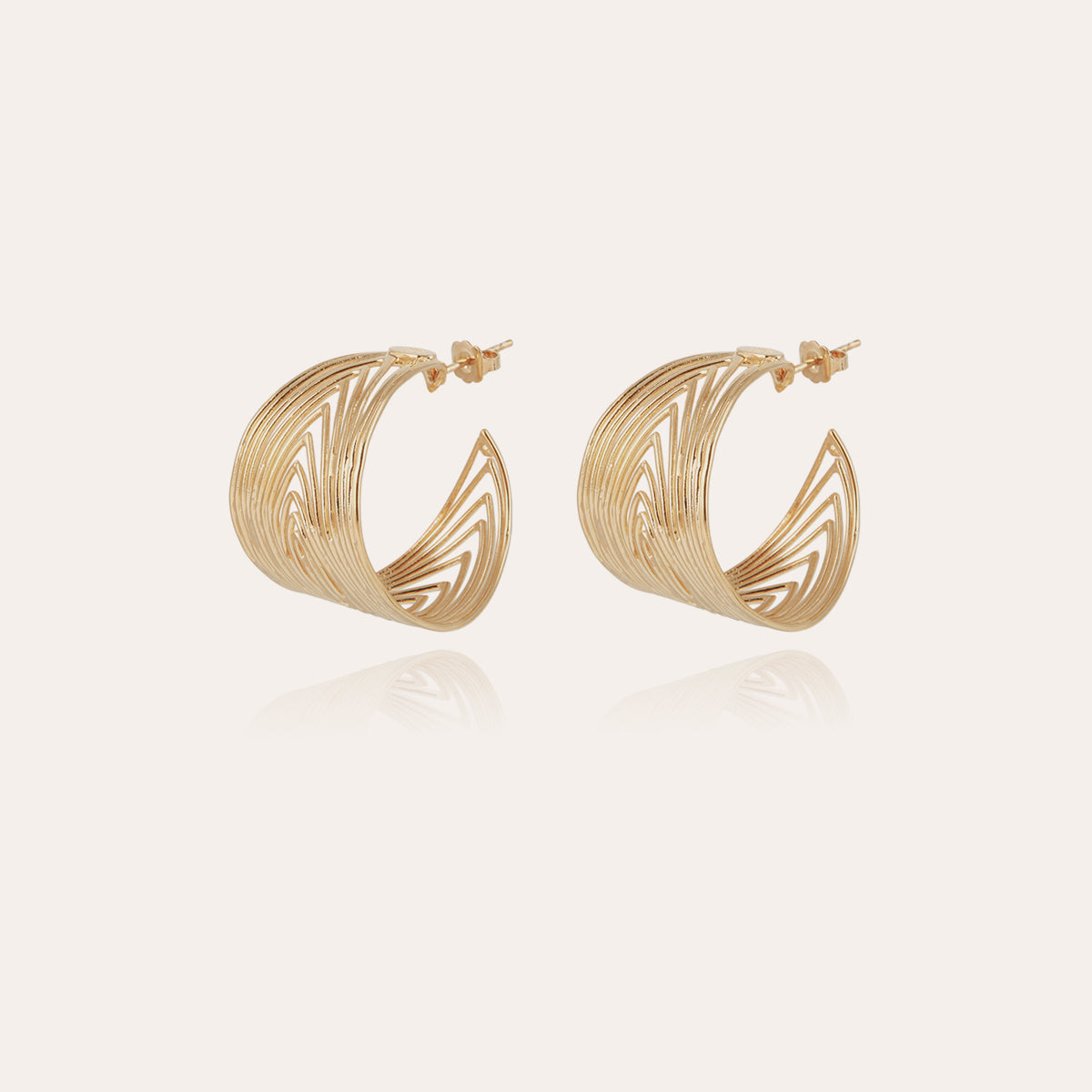 Wave Hoop Earrings Gold