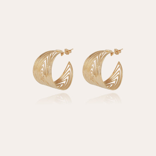 Wave Hoop Earrings Gold