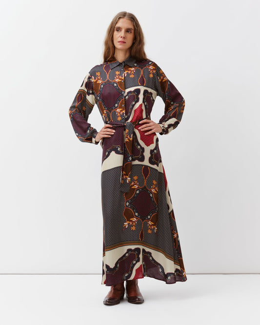 Riora Dress Navy Red Ecru – Diega