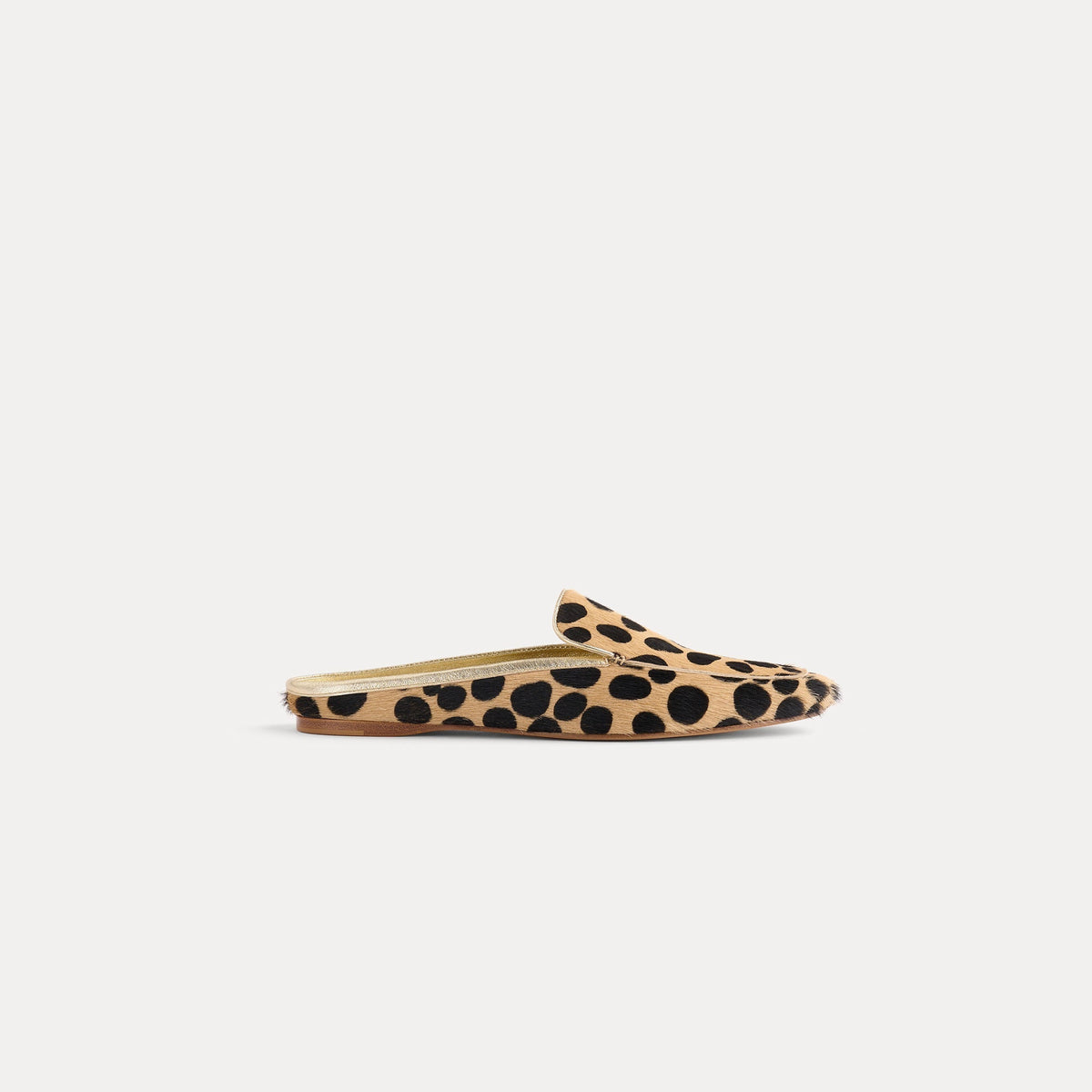 Dots Ponyskin Sabot Loafers 15211 Hazelnut