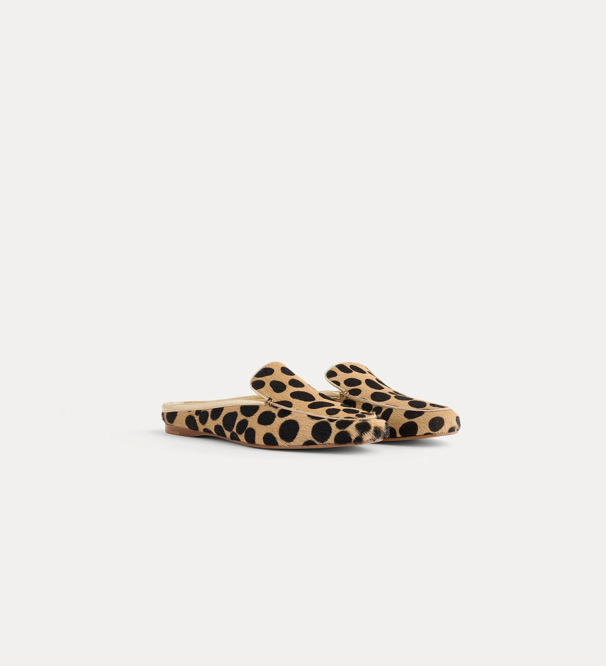 Dots Ponyskin Sabot Loafers 15211 Hazelnut