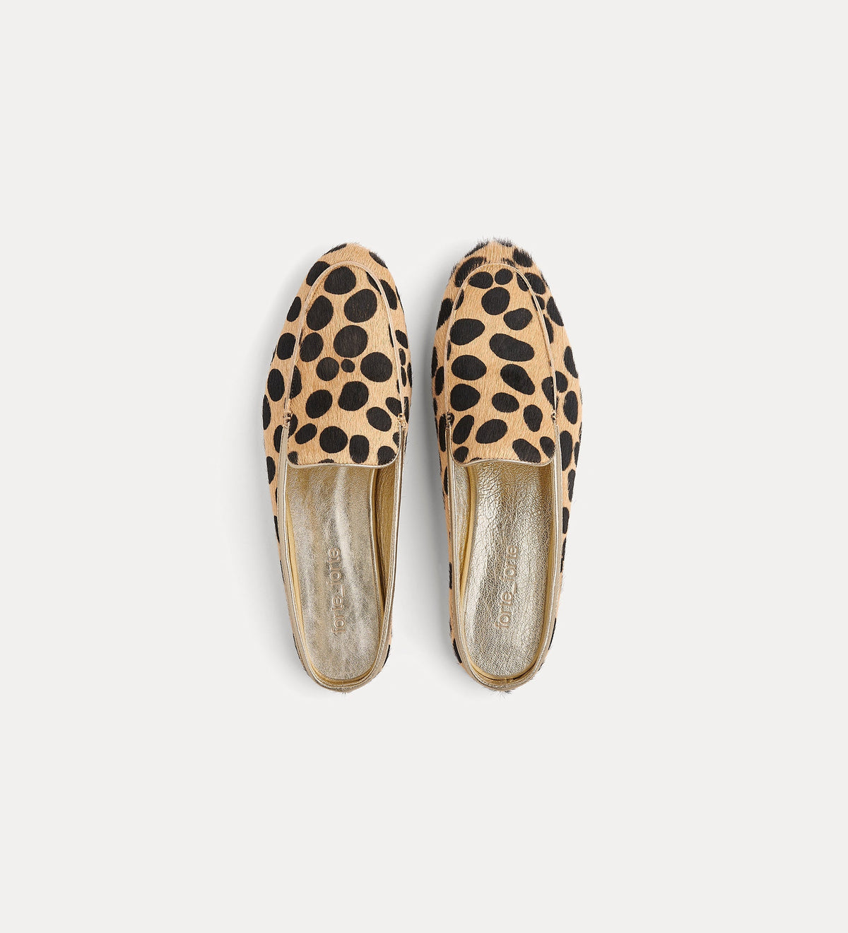 Dots Ponyskin Sabot Loafers 15211 Hazelnut