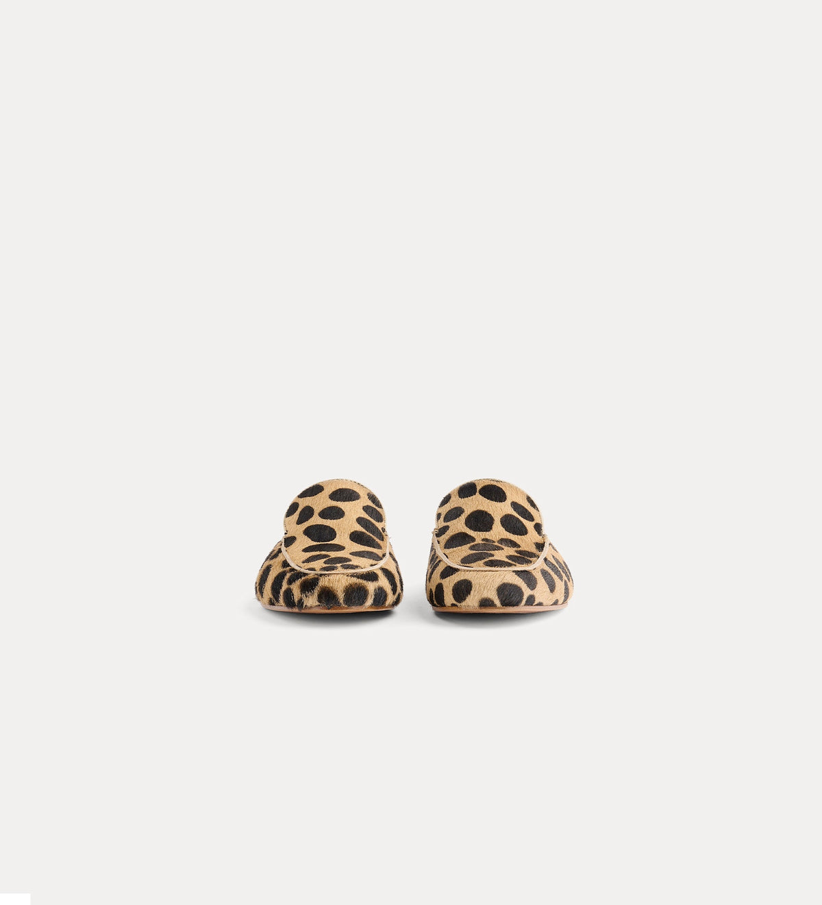 Dots Ponyskin Sabot Loafers 15211 Hazelnut