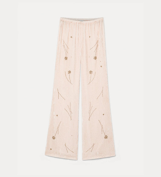 Embroidered Velvet Pants 15046