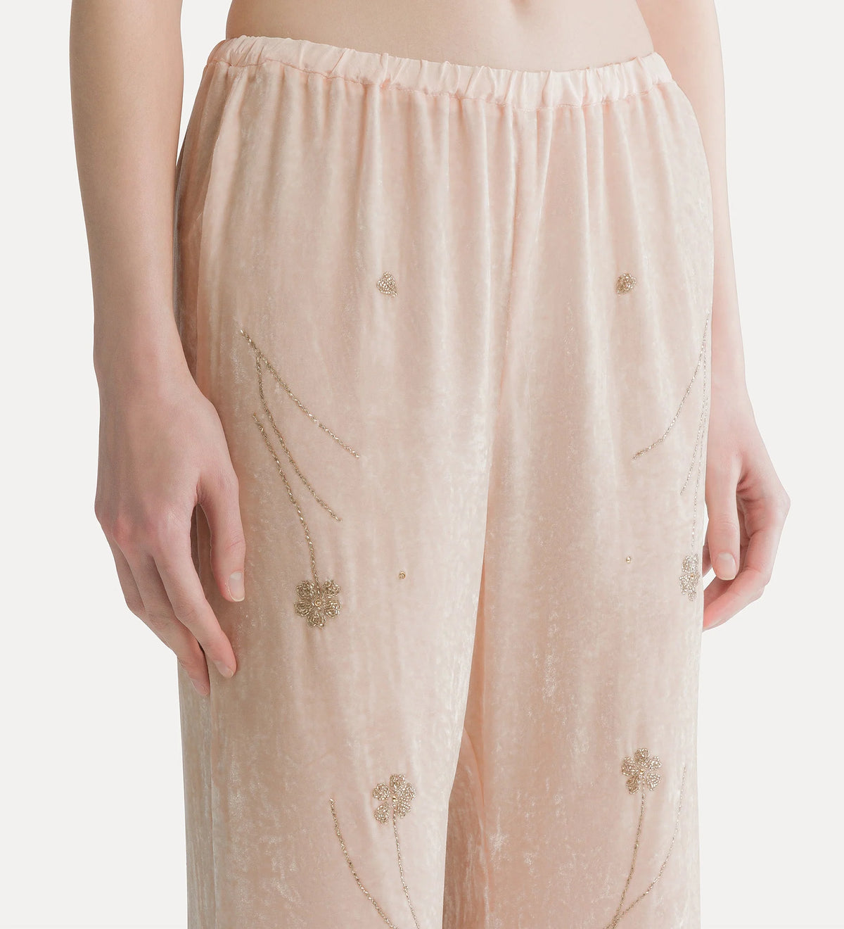 Embroidered Velvet Pants 15046