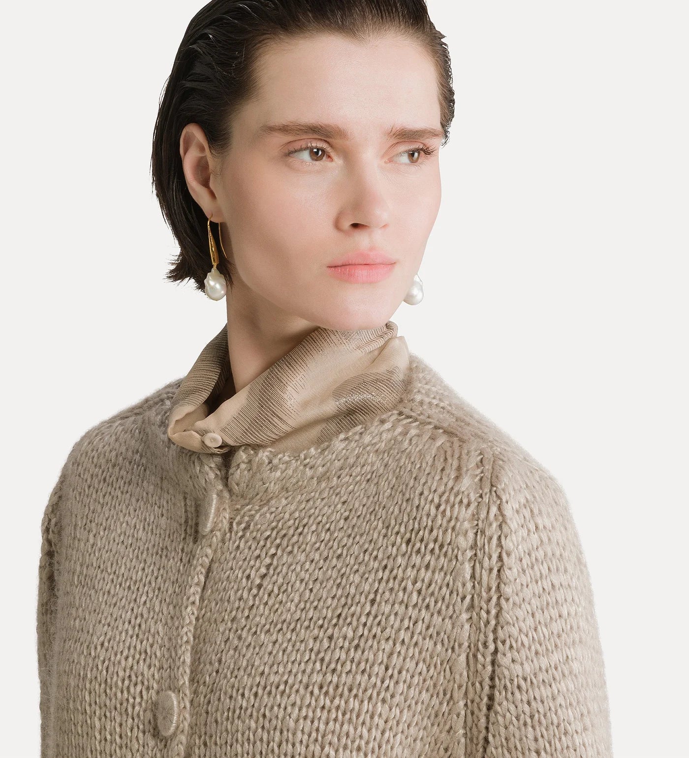 Cashmere Blend Cardigan Grey 15152