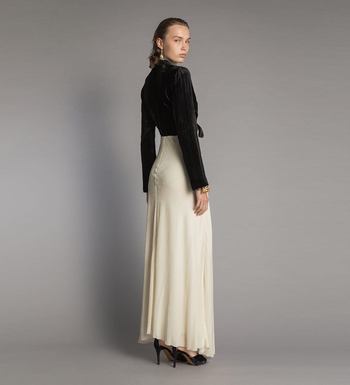 Crushed Velvet Dress 15346 Black
