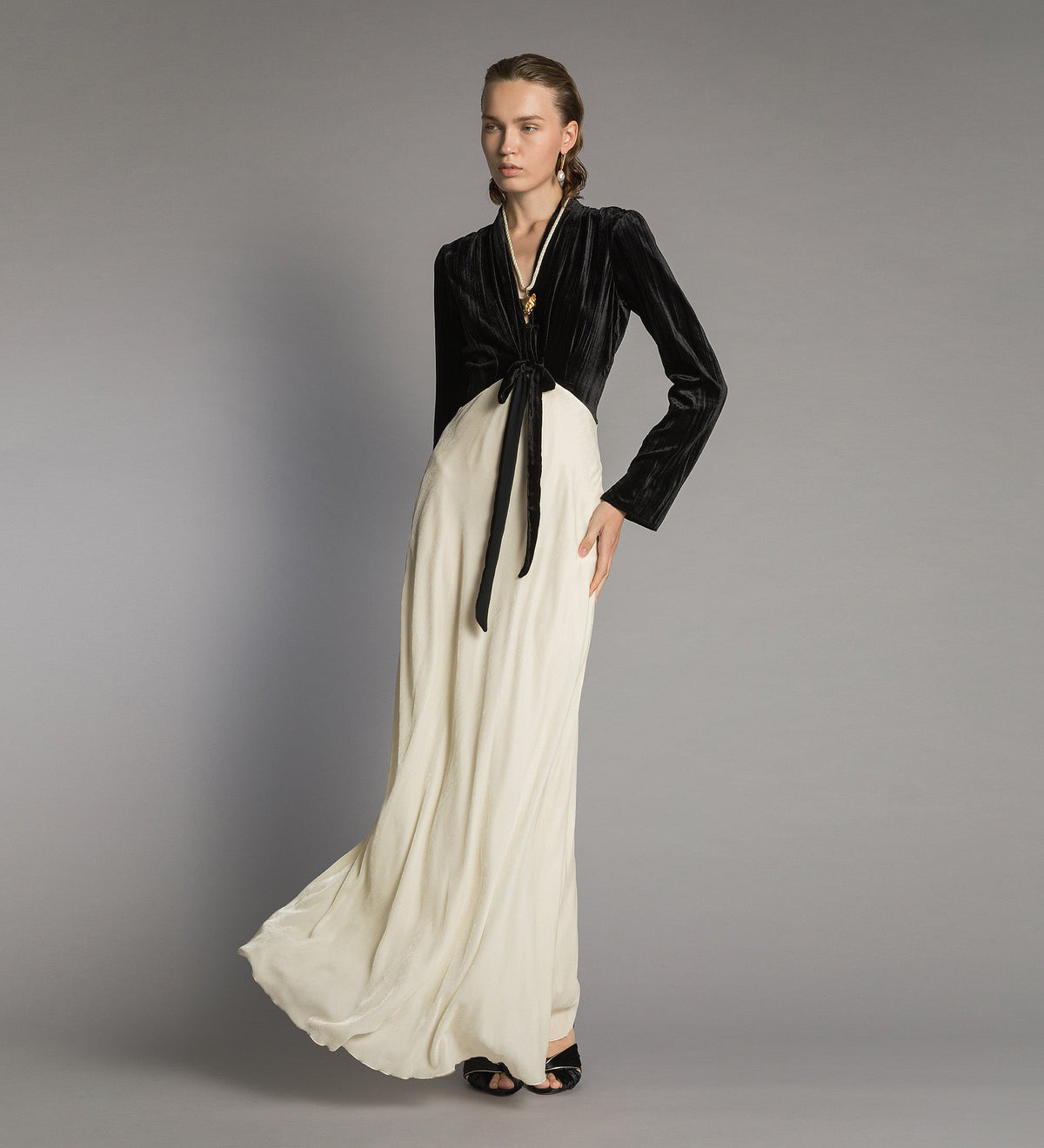 Crushed Velvet Dress 15346 Black