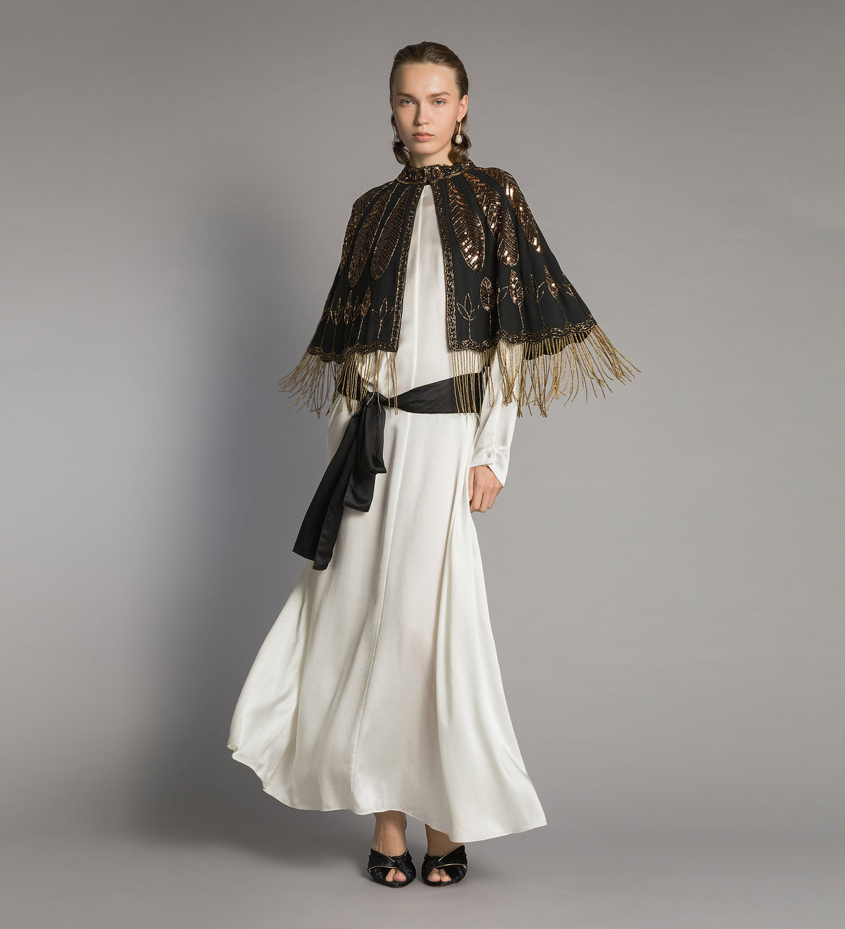 Silk Satin Dress with Sash 15385bis Diamond