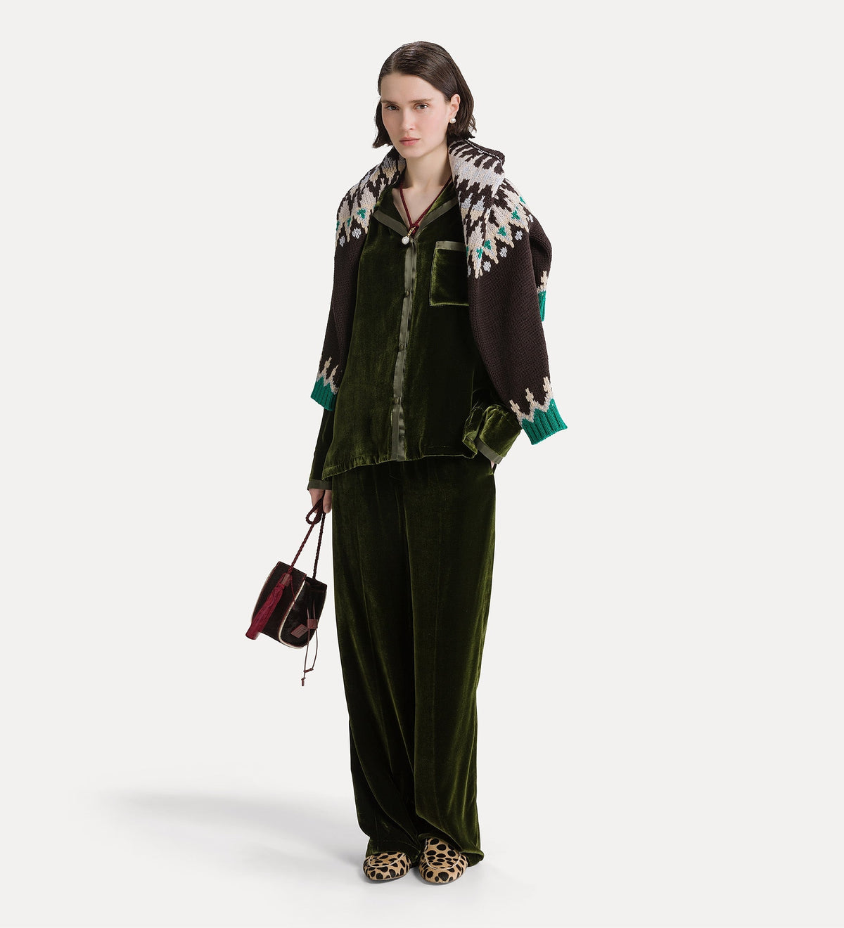 Velvet Pajama Jacket 15351 Woods