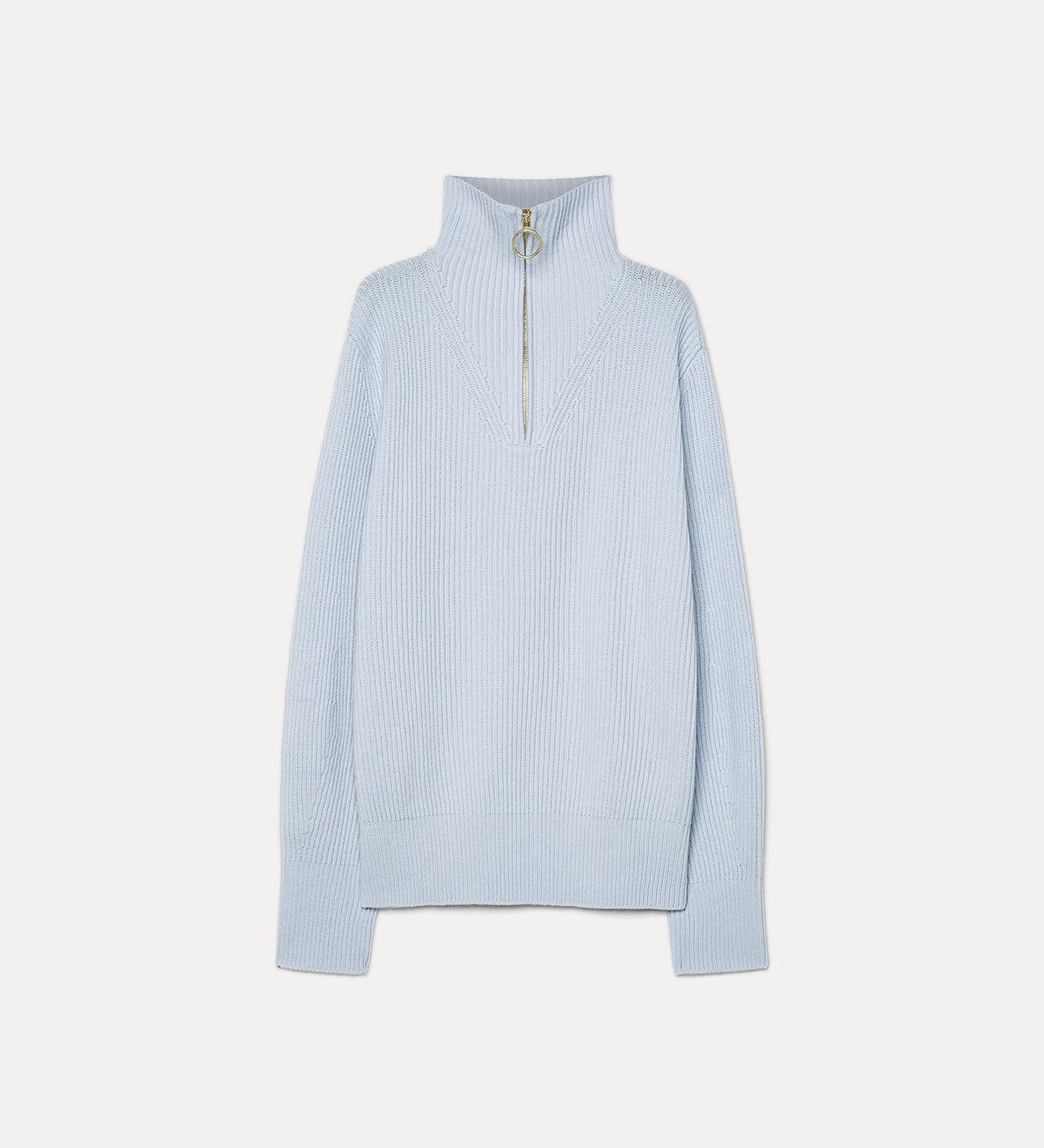 Cashmere Wool Zip Sweater 15440 Celestial Blue