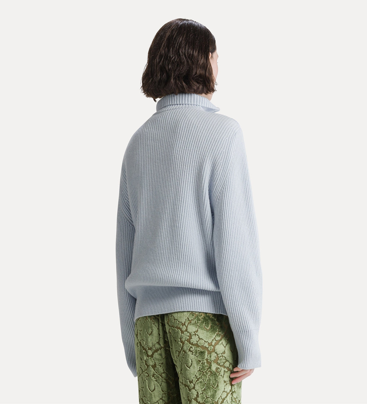 Cashmere Wool Zip Sweater 15440 Celestial Blue